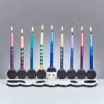 Menorah "Cookies", Hand-Painted Resin, 12" x 2.5"