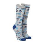 Happy Chanukah Socks, Cotton Blend, Adult Crew