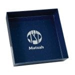 Matzah Tray, Navy Plastic with Glitter, 8" Square