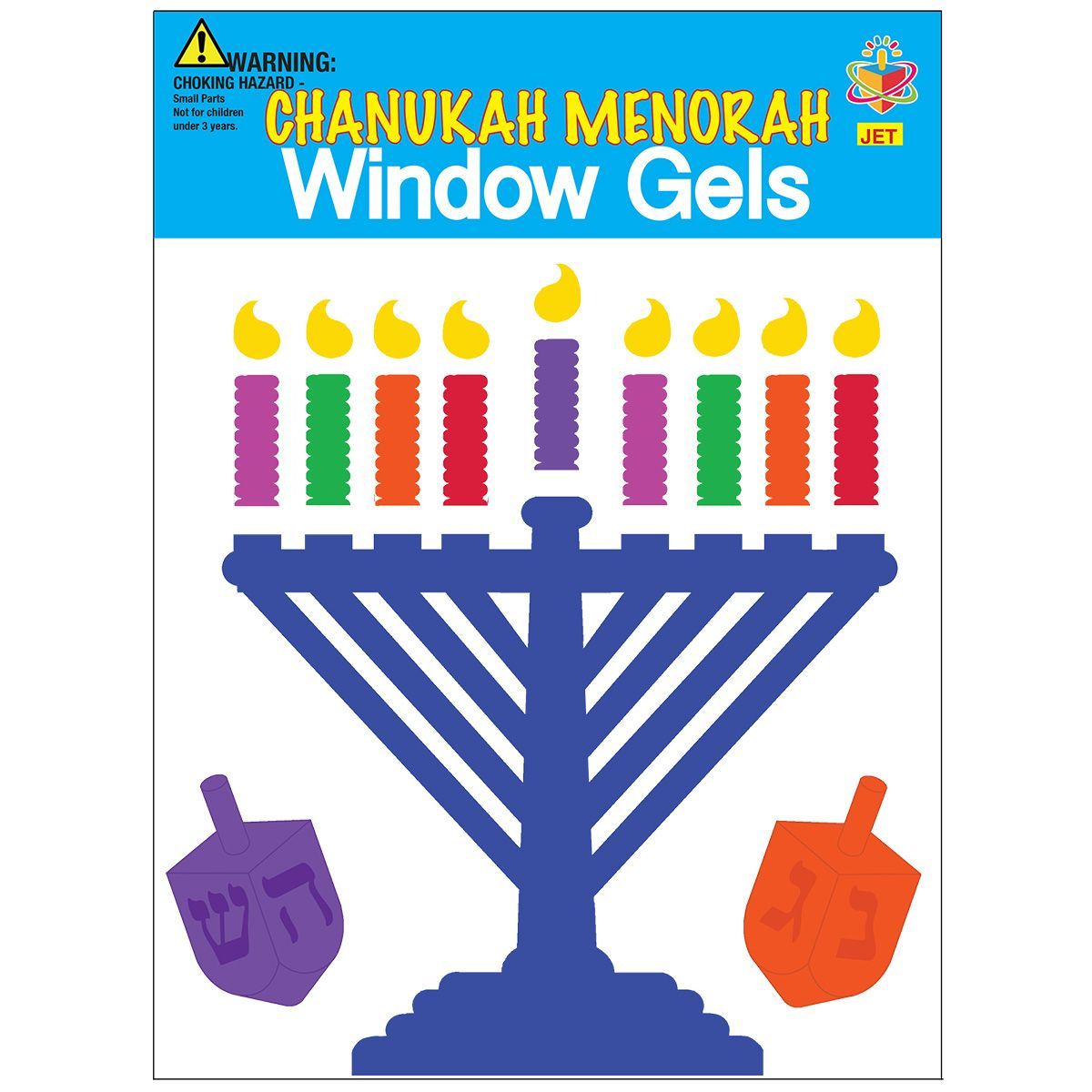 0eb9f27a9af0401fb5b043d8a855e0d8.jpg Window Gel Fun - Chanukah Menorah - Image 1