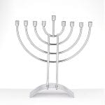 Menorah "Traditional", Chrome-Plated Steel, 8" x 9"