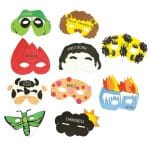 Ten Plagues Masks, Foam, Set of 10, 3" x 6"