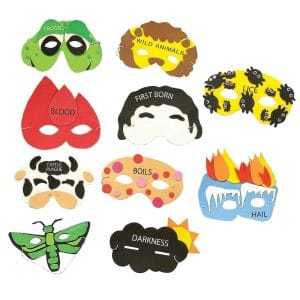 Ten Plagues Masks, Foam, Set of 10, 3″ x 6″ – Rite Lite