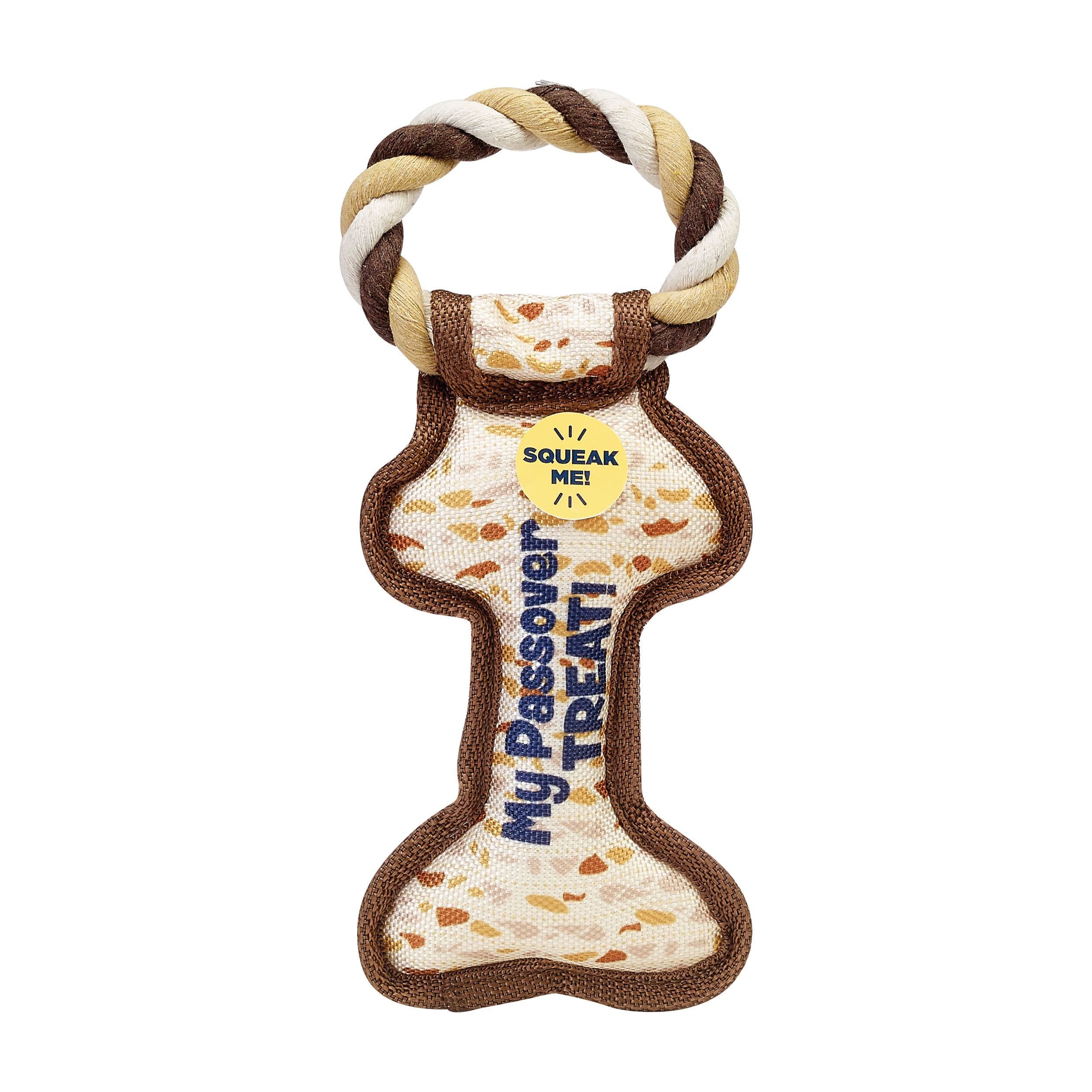 410aa3bbf2b344e8a9e5dd483521d75b.jpg Chewdaica "My Passover Treat" Squeaky Dog Toy, Oxford Fabric - Image 1