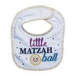 Passover Bib "Little Matzah Ball", Embroidered Cotton