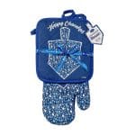 Chanukah Mosaic Pot Holder & Oven Mitt Gift Set, Cotton, 13"