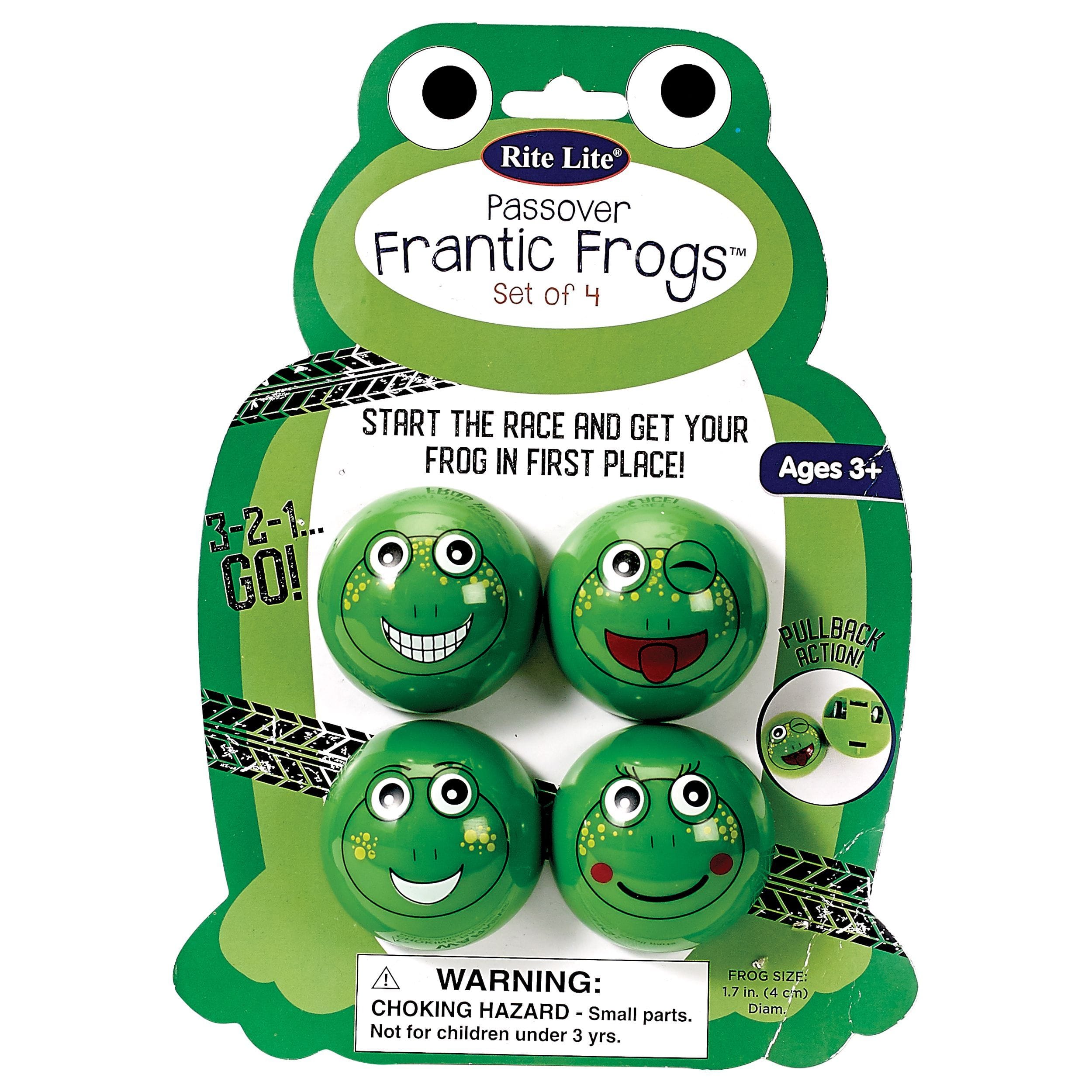 493330969eda484da1c9dda63485f0f0.jpg Passover Frantic Frogs, Set of 4 - Image 1