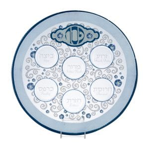 Seder Plate “Elegant”, Glass, Round, 12″ – Rite Lite