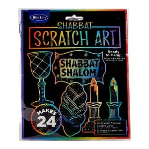 Shabbat Scratch Art Set, Prismatic, Makes 24 Cards – Rite Lite