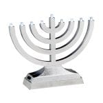 Go Menorah LED, Silver, 6" x 5"