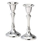 Candlesticks, Silver-Plated Zinc, 5", Pair