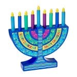 My Mini Wood Menorah with Removable Candles, 5" x 5"