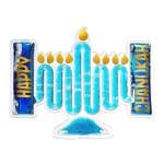 Flowy Fun Menorah Toy with Blue Glitter, 8.5" x 7"