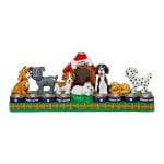 Menorah "Dog Lovers", Hand-Painted Resin, 11" x 2.5"