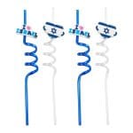 "Stand with Israel" Fun Straws, Blue & White, Plastic
