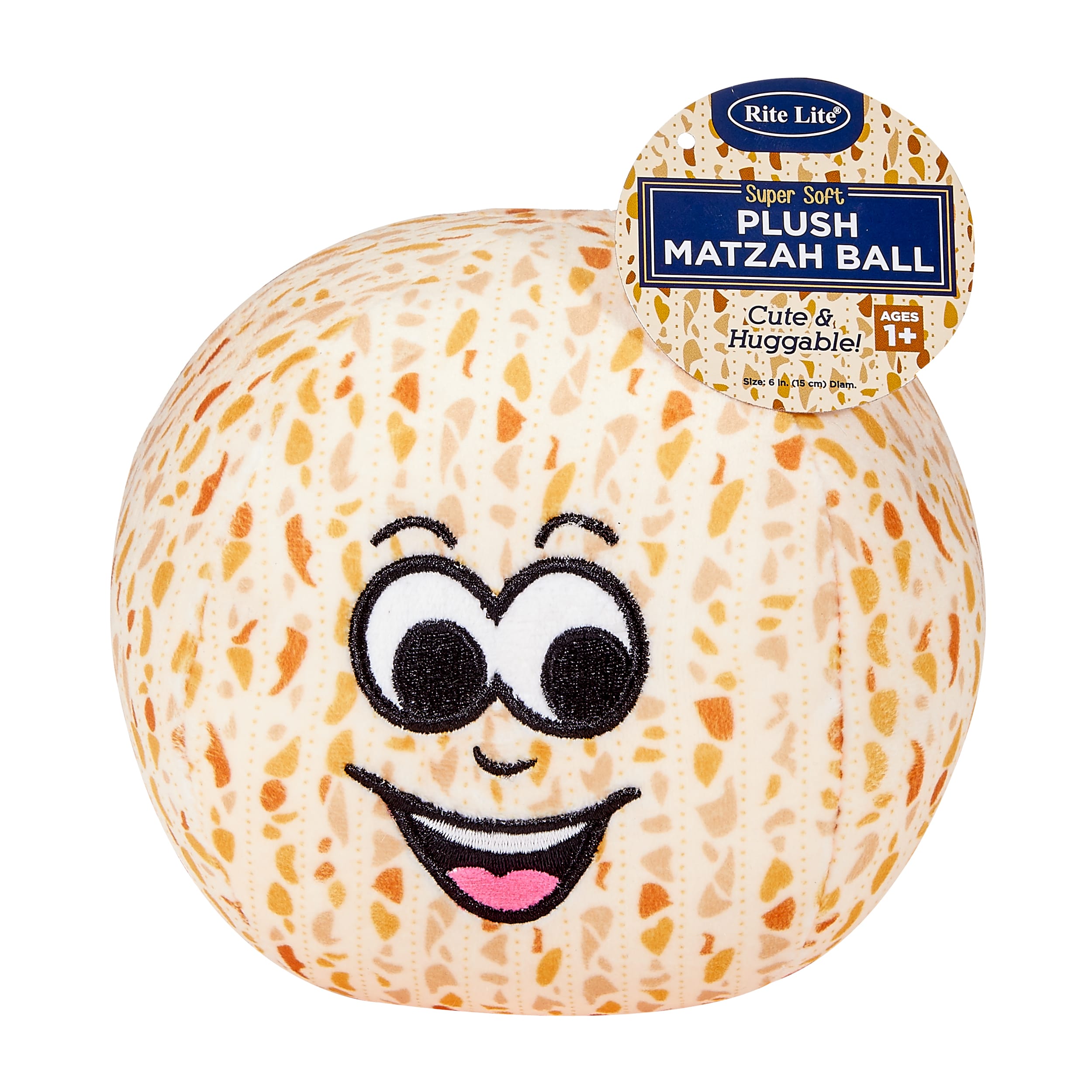 TYPP-MATZAH_PKG_W.jpg Plush Matzah Ball, Embroidered Face, 6″ – Rite Lite