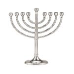 Classic Elegance Menorah, Plated Aluminium, 7" x 8"