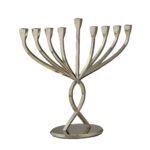 Menorah "Facets of Light", Aluminium, Chrome Finish, 9" x 9"