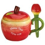 Apple Honey Dish with Spoon, Ceramic, 4" x 4.75"