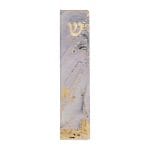 Mezuzah, Art Glass "Lilac Marble", Gold Accents