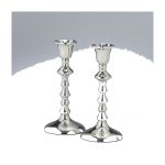 Candlesticks, Nickel-Plated Aluminium, 6.75", Pair