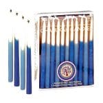 Beeswax Chanukah Candles, Blue & Natural