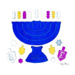 Chanukah Window Gel Decorations, Glow-in-the-Dark, 8" x 10"