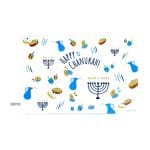 Menorah Drip Tray "Whimsical", Tempered Glass, 12" x 8"