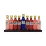 Menorah "Fine Wines", Hand-Painted Ceramic, Gold Accents