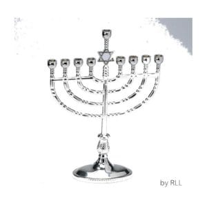 Traditional Menorah – Polished Silver-Tone Aluminium – Rite Lite