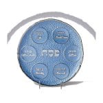 Seder Plate “Blue Pebble” with Silver Accents, Glass, Round – Rite Lite