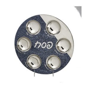 Seder Plate “Starry Night”, Navy & Silver, Ceramic – Rite Lite