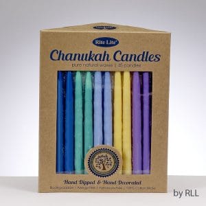 Chanukah Candles -Multi Color Pure Vegetable Wax – Rite Lite