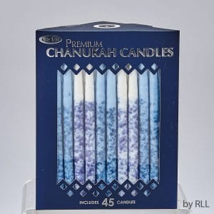 Premium Chanukah Candles – Blue/White Hand Decorated – Rite Lite