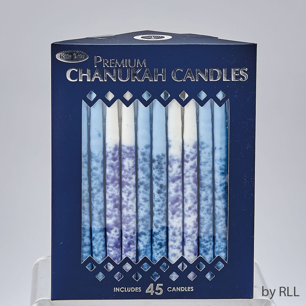 c-32-bwn2-1 Premium Chanukah Candles – Blue/White Hand Decorated – Rite Lite