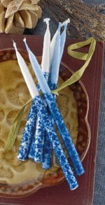 Premium Chanukah Candles – Blue/White Hand Decorated – Rite Lite – view 3