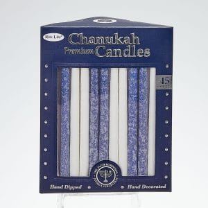 Premium Chanukah Candles – Frosted Blue and White – Rite Lite