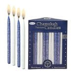 Premium Chanukah Candles – Frosted Blue and White – Rite Lite – view 4