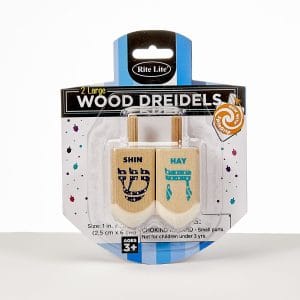 2 Large Natural Wood Dreidels – Rite Lite