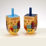 2 Jerusalem Decorated Wood Dreidels – Rite Lite – view 2