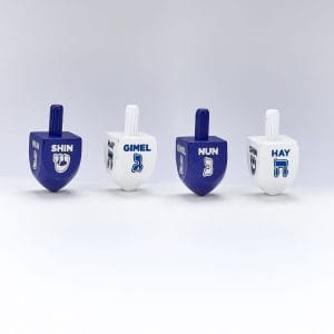Small Blue & White Hot Stamped Wood Dreidels – Rite Lite
