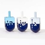 Lg Colorblock Wood Dreidels Handpainted, Shades of Blue – Rite Lite – view 2