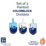Lg Colorblock Wood Dreidels Handpainted, Shades of Blue – Rite Lite – view 3