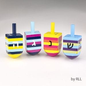 Striped Multicolor Hand Painted Dreidels – Rite Lite