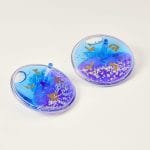 Set of 2 “Lava” Dreidel, Blue & Purple, Gold Glitter – Rite Lite – view 4