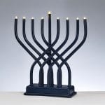 LED Navy Metal Electric Menorah w/ 4 Lighting Options – Rite Lite – view 2
