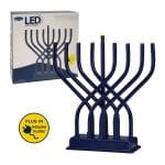 LED Navy Metal Electric Menorah w/ 4 Lighting Options – Rite Lite – view 3