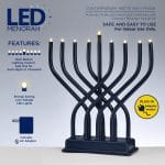 LED Navy Metal Electric Menorah w/ 4 Lighting Options – Rite Lite – view 4