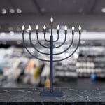 LED Traditional Metal Electric Navy Menorah – Rite Lite – view 2