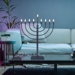 LED Traditional Metal Electric Navy Menorah – Rite Lite – view 3